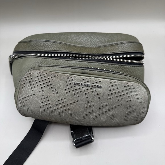 Michael Kors Other - Michael Kors Belt Bag Leather Fanny Pack With Adjustable Strap Olive Green AOP